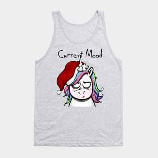 Christmas Unicorn in Quite a Mood - Light Tank Top